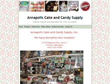 Tablet Screenshot of annapoliscakeandcandysupply.com